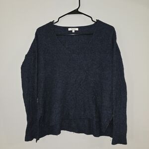 Madewell Dark Navy V-Neck Knit Sweater